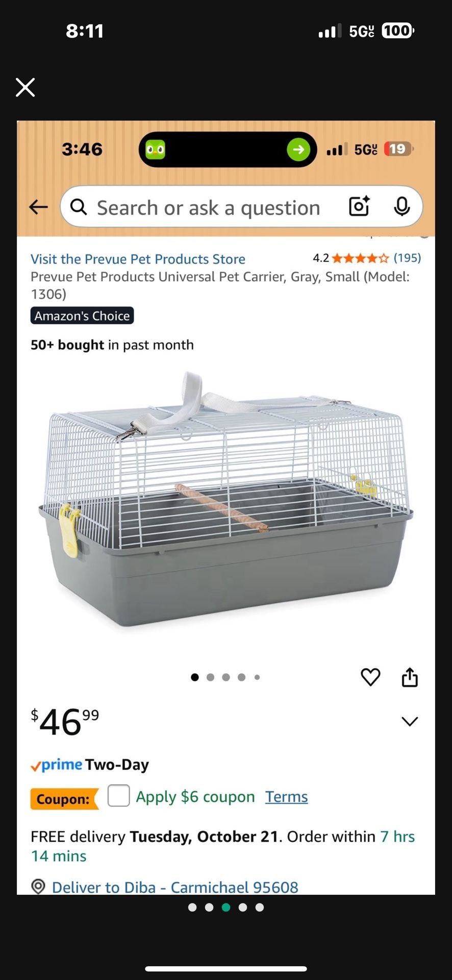 Prevue Pet Products Universal Pet Carrier, Gray, Small (Model: 1(