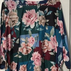 3/4 Length Sleeved Top/ Square Neck 