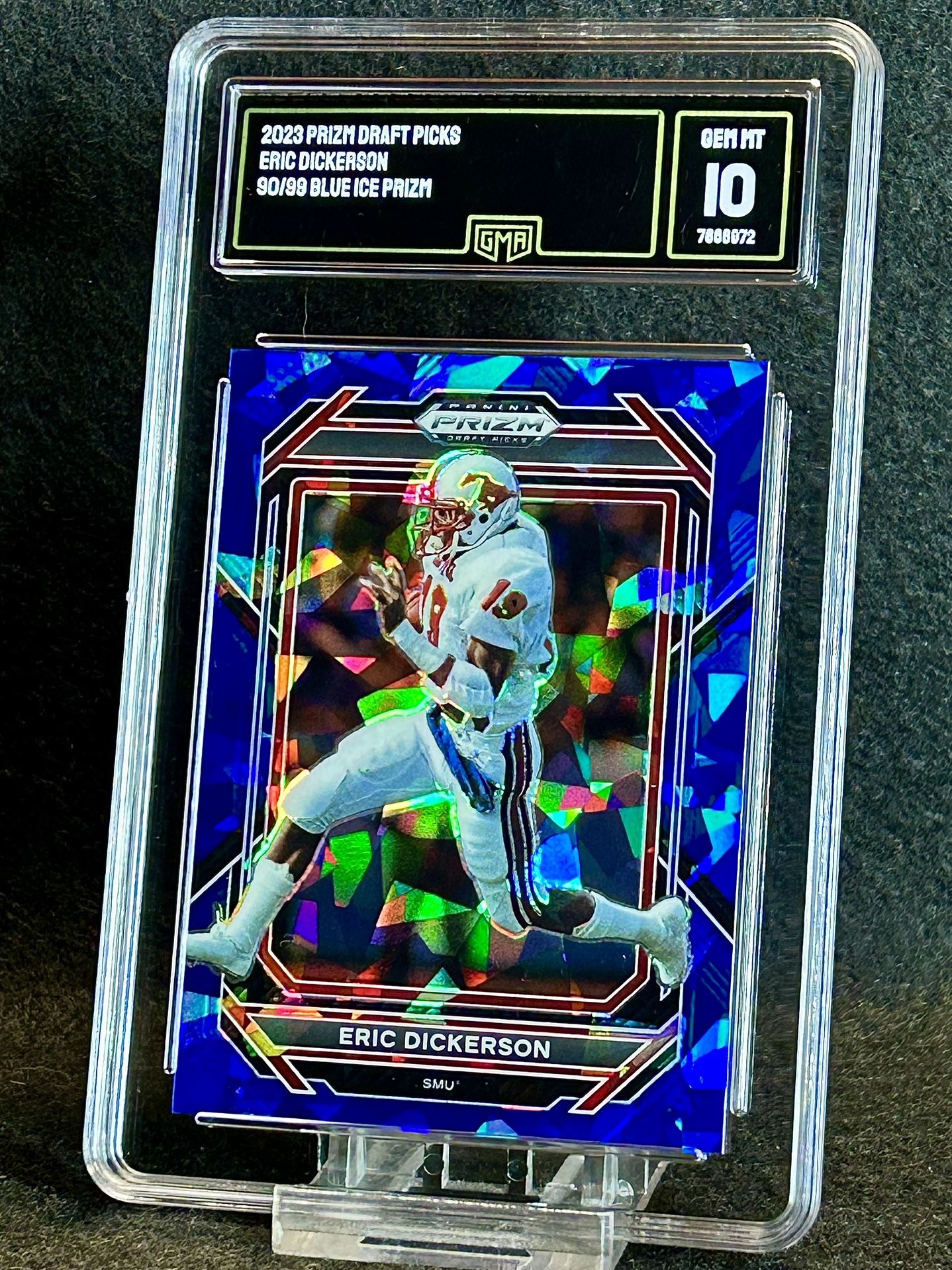2023 Prizm Draft Picks π₯ Eric Dickerson π₯ Blue Ice Prizm 90/99 GMA 10 π Mint - Los Angeles Rams