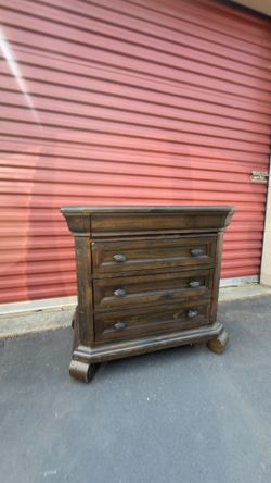 Rustic Solid Wood 3 Drawer Nightstand End Table Brown