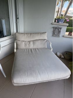 Patio Lounger for two people - Sun Bed - Metal - Beige/Sand