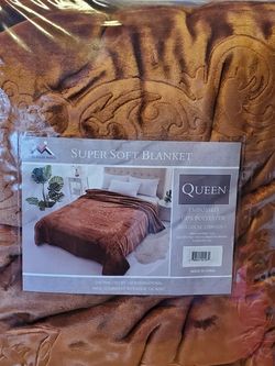 Brand New Queen Size Super Soft Brown Blanket