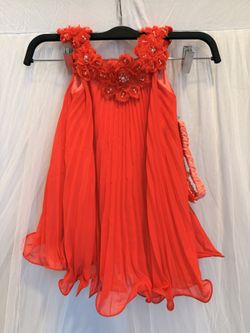 Cinderella Couture Red Rosette Girls' Dress with Headband — Size L