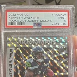 2022 MOSAIC KENNETH WALKER III ROOKIE RC AUTO PSA 9