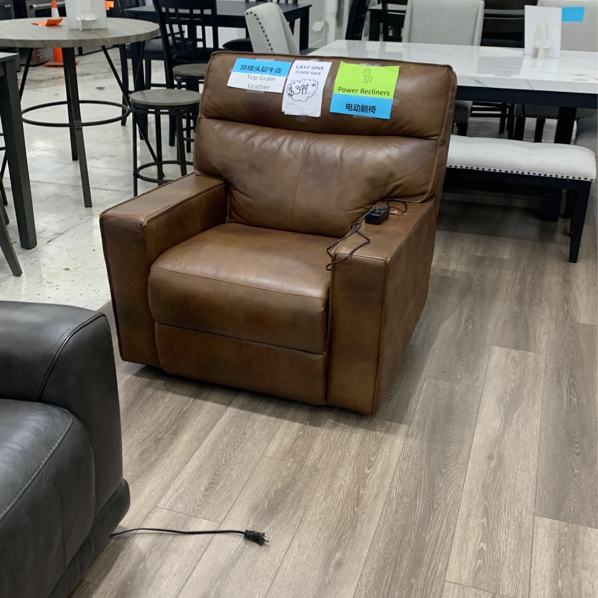 Top Grain Leather Brown Chair