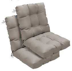 Outdoor Chair Cushions 42x21x4 Inch Set of 2, Beige