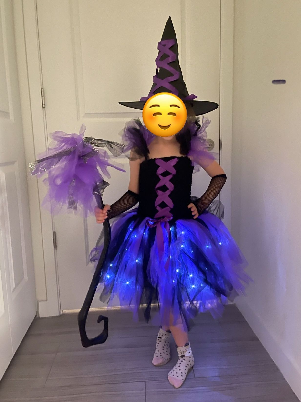 Tutu Dreams LED Witch Dress for Girl Halloween Costume Size 6-7-8