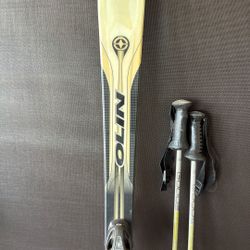 Olan Kinetic V Downhill Skis With Poles