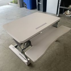 Seville Classics OFF65808 AIRLIFT Pneumatic Height Adjustable Converter Desk White