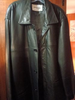 XL Black Leather men's sport Jacket