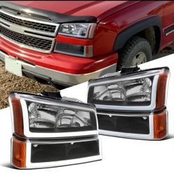 03-07 Chevy Silverado Headlights w/ LED Strips