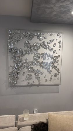 Large 3D Silver Floral Wall Art – Beautiful Statement Piece