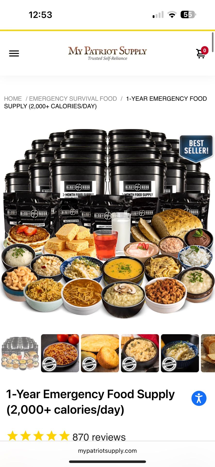 1 Year Supply Of Emergency Food