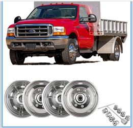 Lifeinfinity Set of 4 19.5" Dually Wheel Simulators for Ford F450/F-2004 C19F8 8 Lug 5 Hand Hole, Polished Stainless Steel, Rim Liner Hubcaps