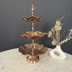 3  Tier cake Stand – Rose Gold Finish - New