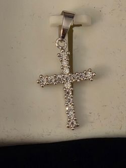✝️ 925 Sterling Silver Moissanite Cross Pendant — $60