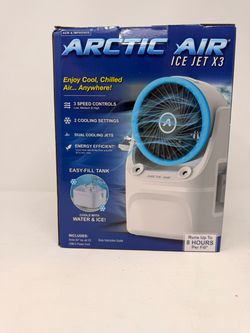 Arctic Air Ice Jet X3 Portable Air Cooler Dual Cooling Jets White