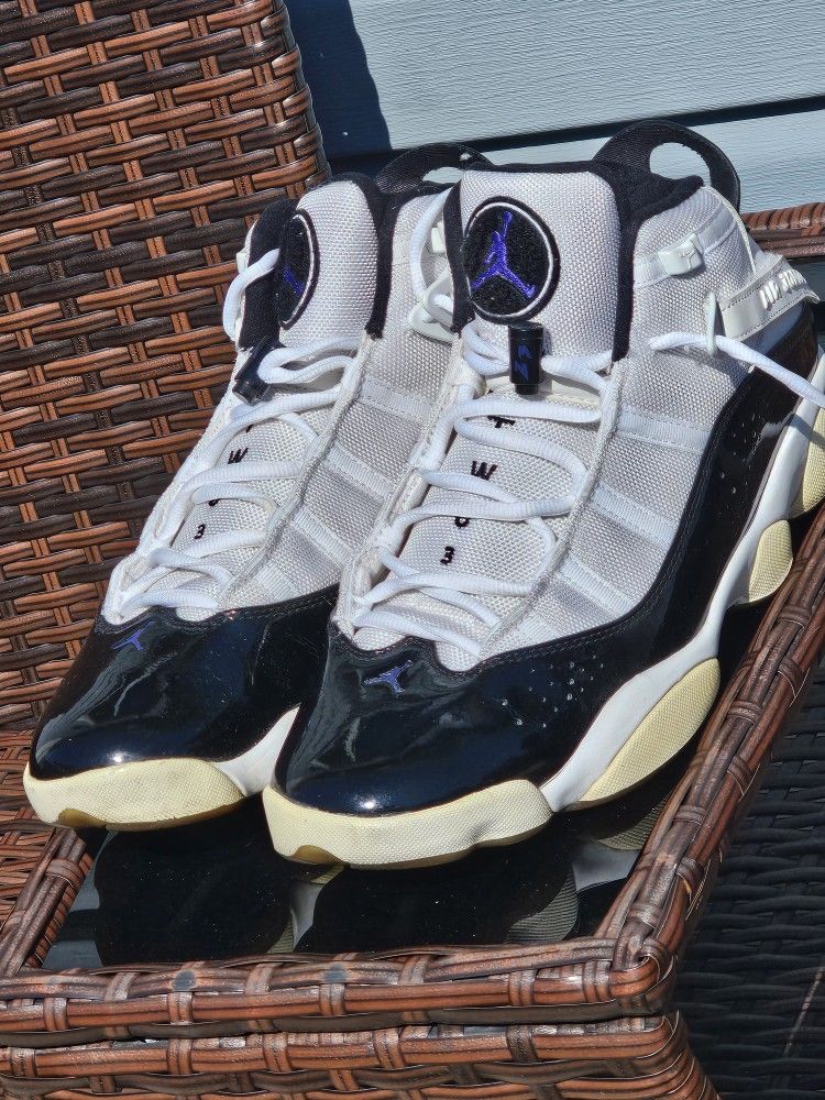 Nike Air Jordan 6 Rings Concord Mens Sz 11 White Black Basketball 322992-104