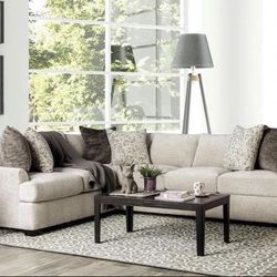 Ivory Chenille Sectional Brand New In Box 