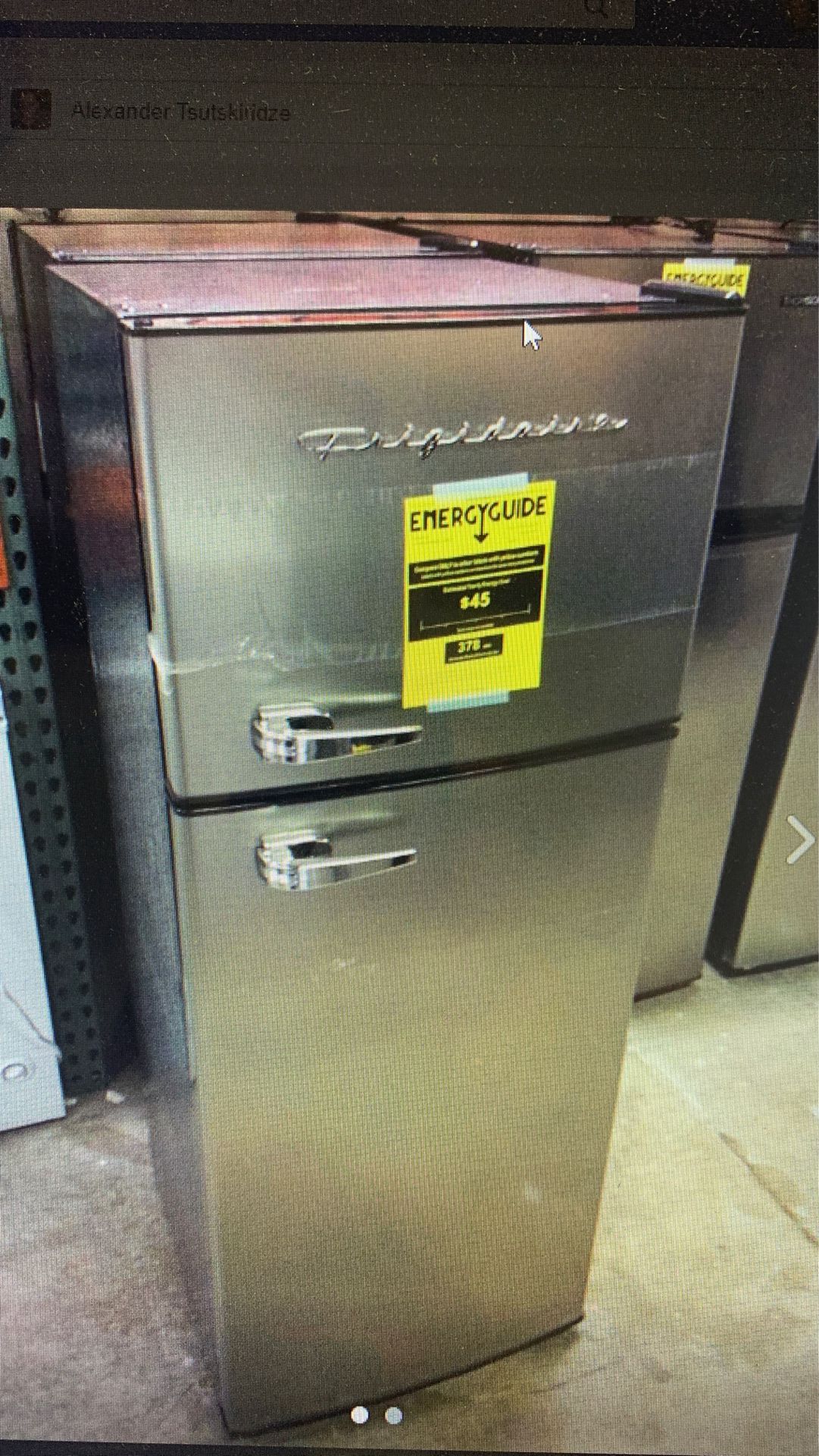 Frigidaire RETRO style 7.5cf Stainless Steel Refrigerator Freezer