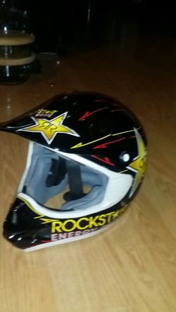 Rock star motocross helmet. ..size youth med...great condition!