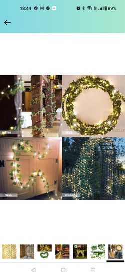  12 Pack×2bag Fake Vines for Room Decor with 100 LED String Light Artificial Ivy Garland Hanging Plants Faux Greenery Leaves Bedroom Aesthetic Decor f Thumbnail