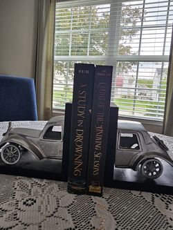 $45.00 - Vtg Car Book Ends, Gorgeous Silver Tone/Aluminum!