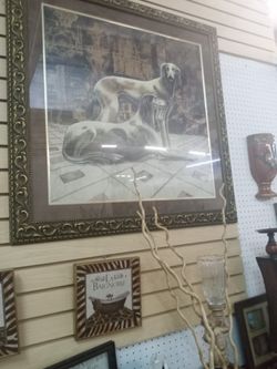 Wall Art Of Dogs. 36×36"Beautiful Glass Frame