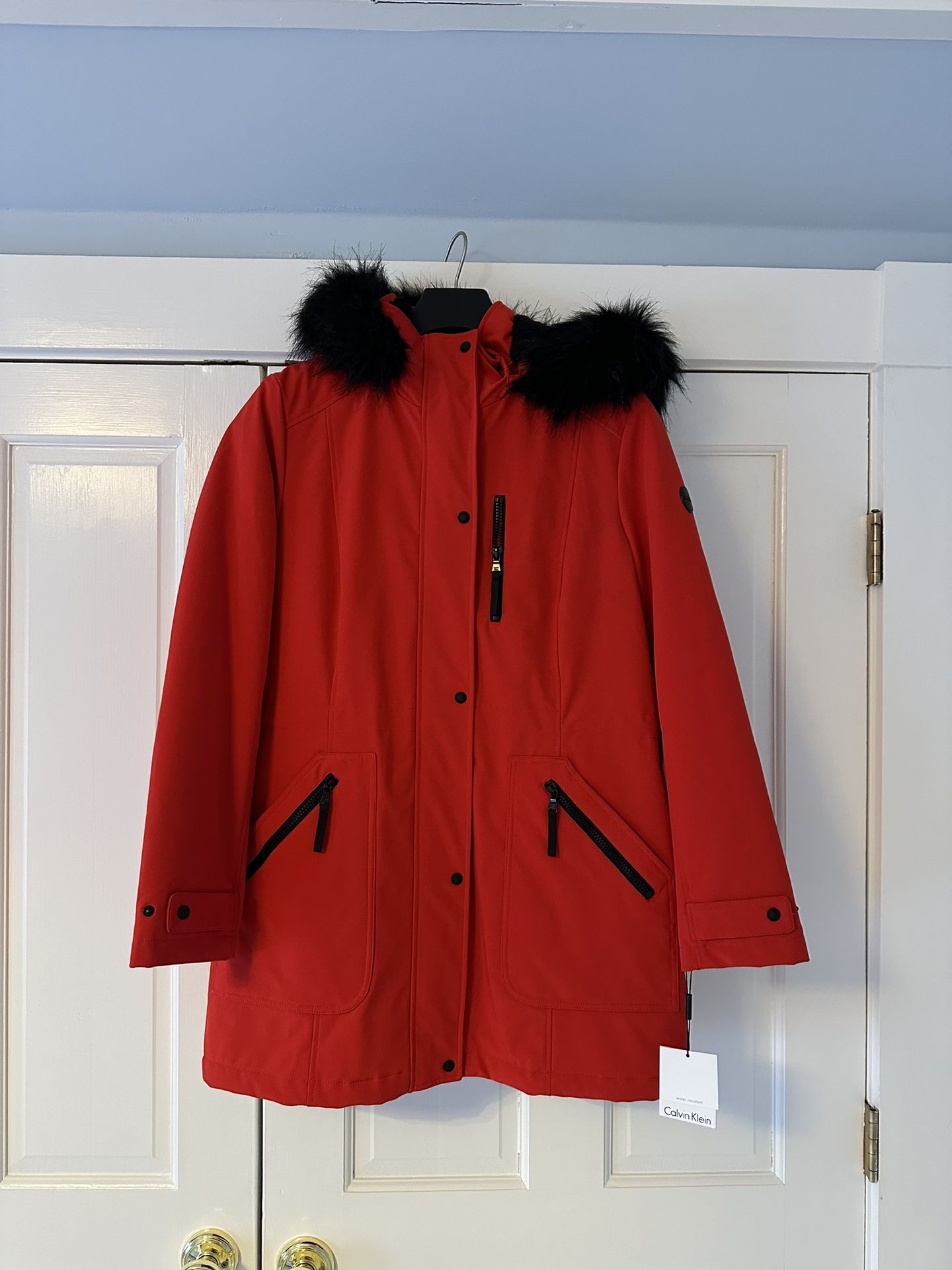 Never Worn Red Winter Coat With Hood