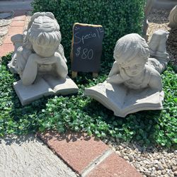 New Set Of Kids For Yard Decoration Made Out Of Cement 
