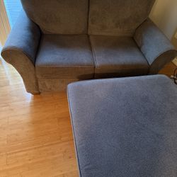 Grey Stanton Couch With Matching Ottoman 