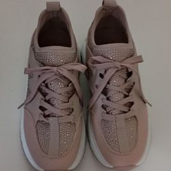 TOP  MODA  CHUNKY PLATFORM RHINESTONE CASUAL LACE-UP SNEAKERS