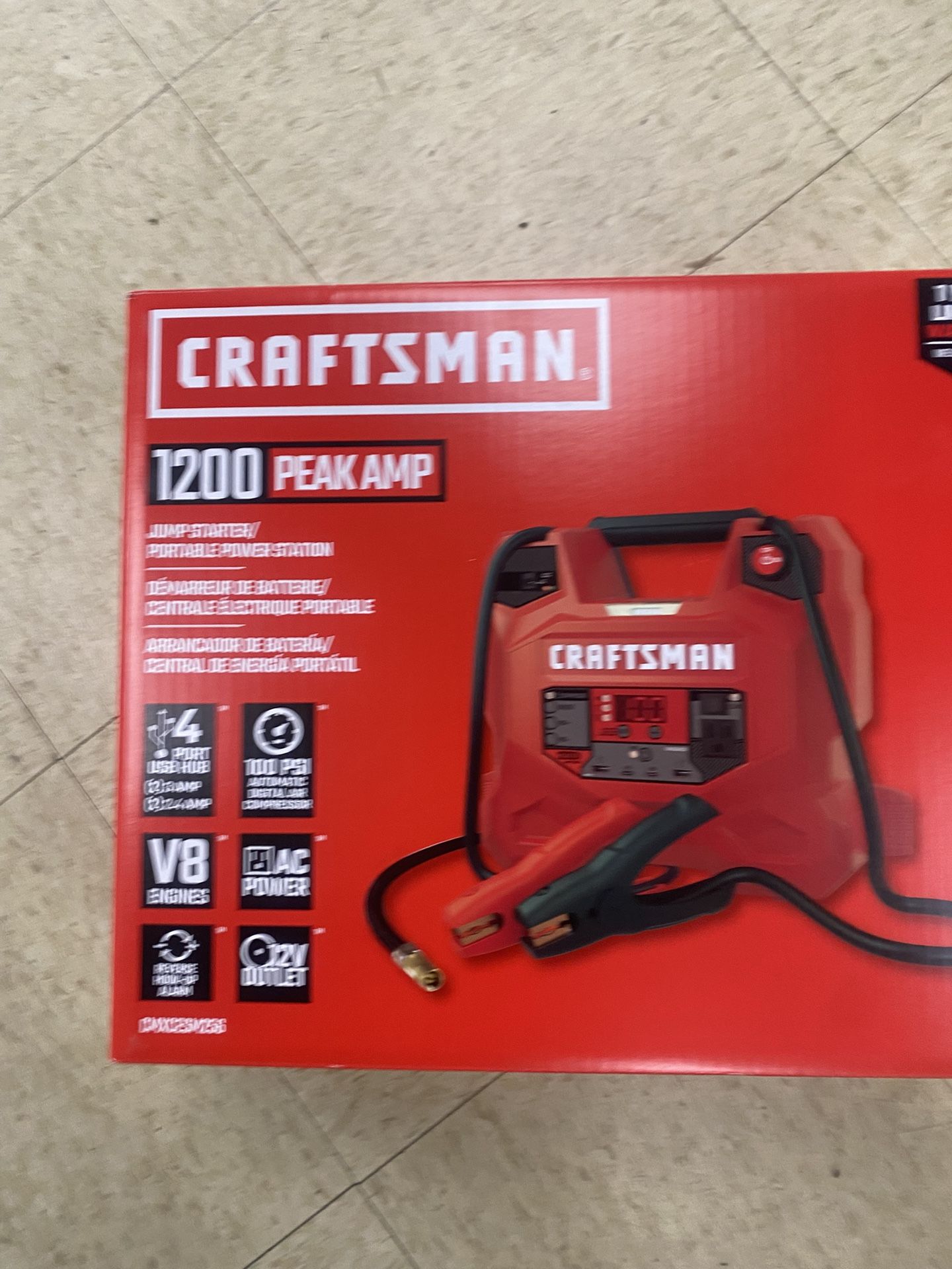 Craftsman 1200 Peak Amp Jump Starter Portable  Power  Station 