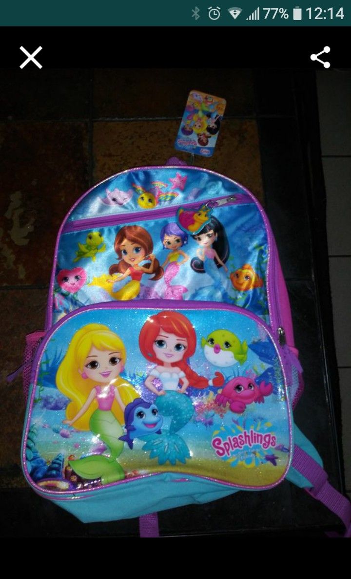 Brand new with tags. Girls school back pack Splashing BRAND NEW GIRL BACKPACK