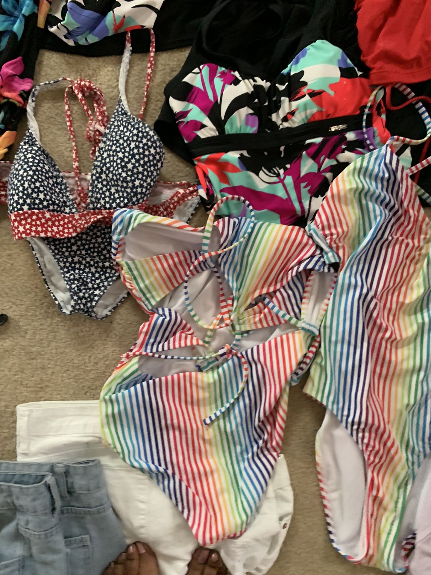 Swimwear L, XL Red/wht/blu Bikini(size med)