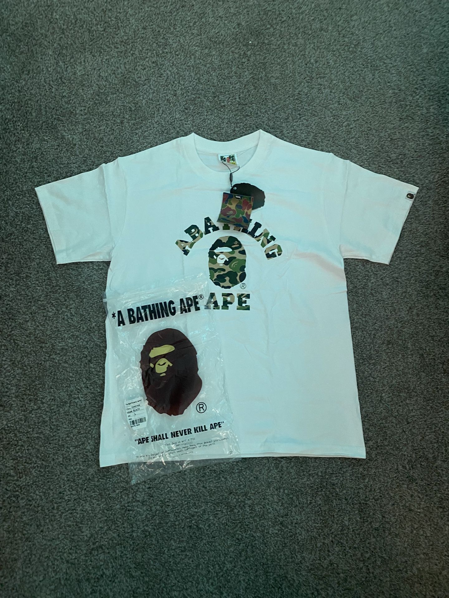 White Bape Shirt Size Medium