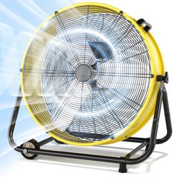 30'' Industrial Fan,14000 CFM High Velocity 3-Speed Heavy Duty Metal Air Circulator with 360° tilt