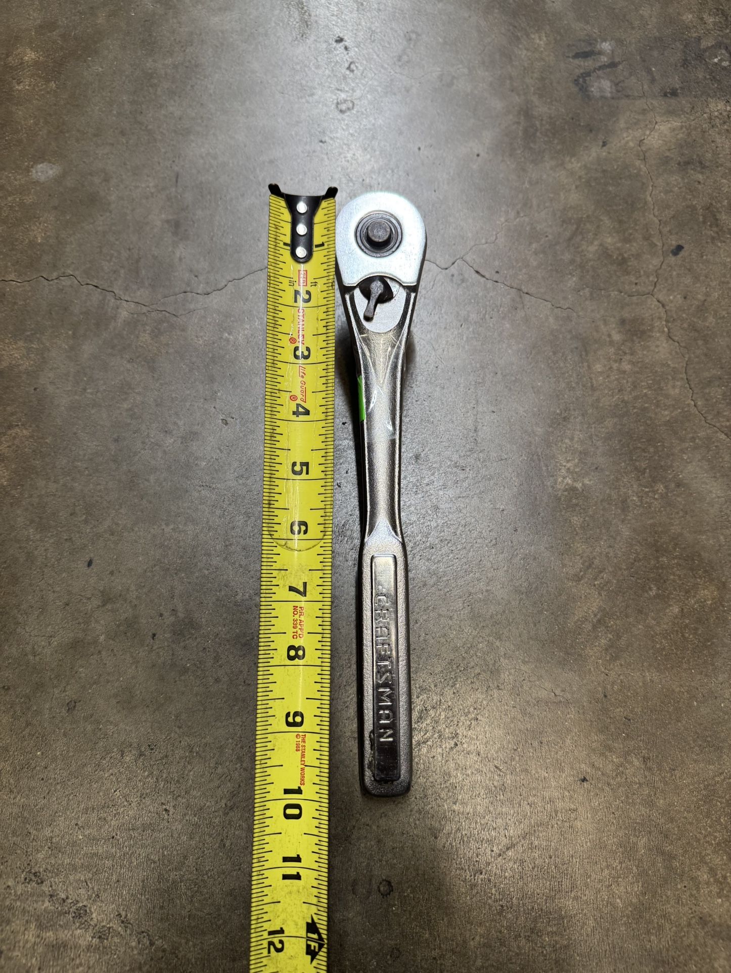 Vintage Craftsman USA 44809 1/2" Drive Quick Release Ratchet Socket Tool Chrome