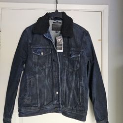 Men's Guess Jacket Denim Large Sherpa