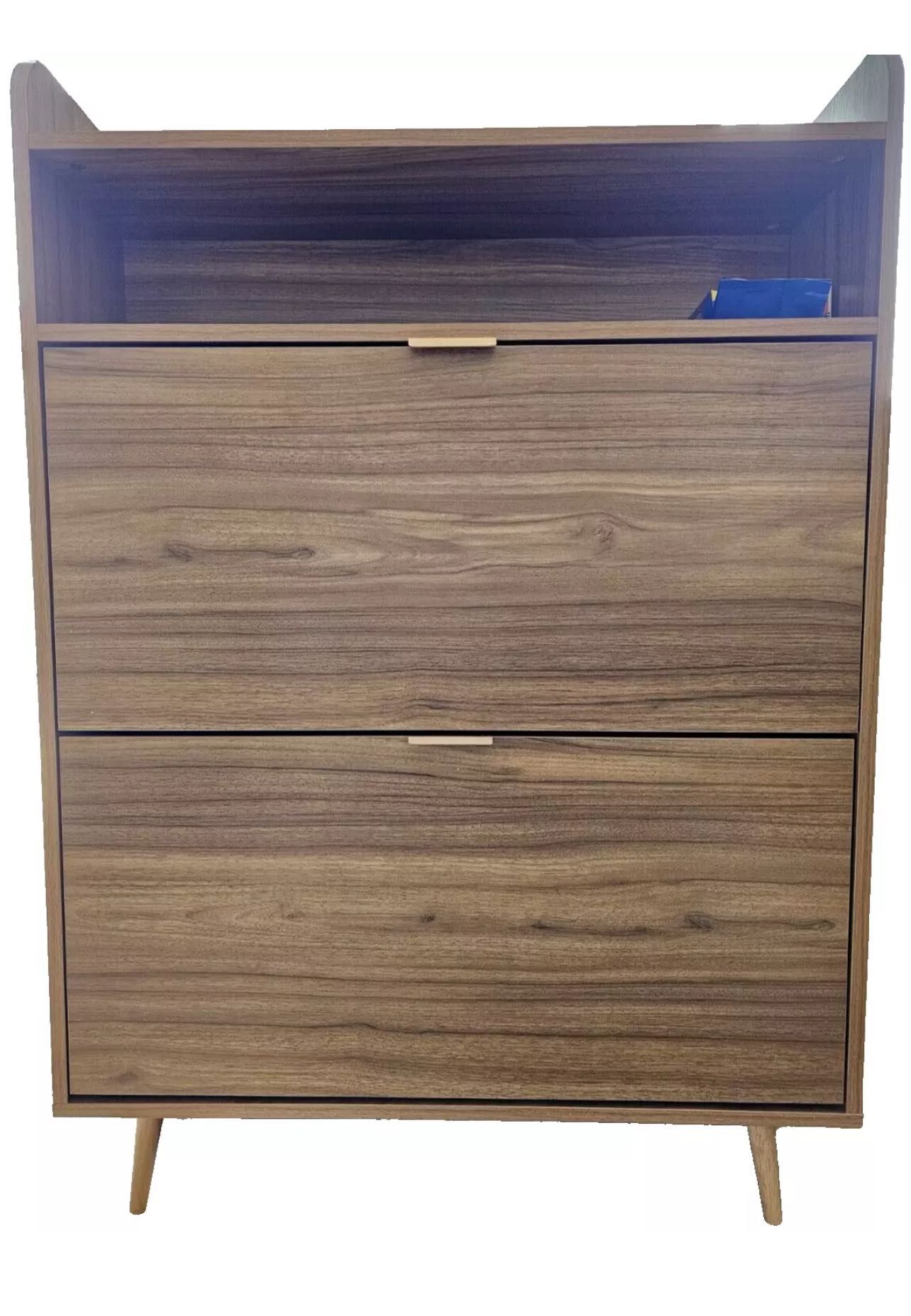 Flip Drawer Shoe Storage Cabinet 2-Layer Shoe Storage Rack Stand NEW