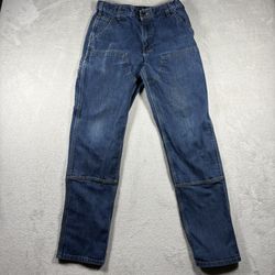 Carhartt Double Knee Jeans Men’s 33x34 Blue Denim Pants Relaxed Distressed #1603