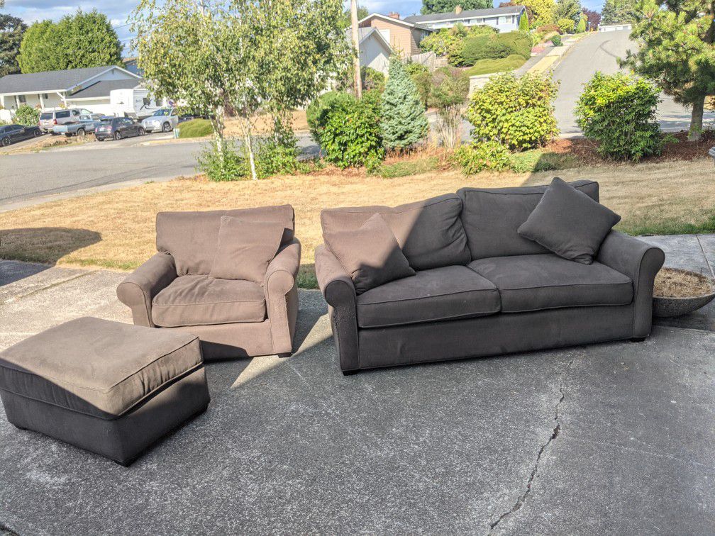 Couch, Oversized Chair, Ottoman - OBO