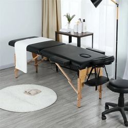 Adjustable Massage Bed 2 Sections Folding Massage Couch Portable Spa Table with Headrest/Armrest/Hand Pallet Adjustable Salon Bed Face Cradle Bed