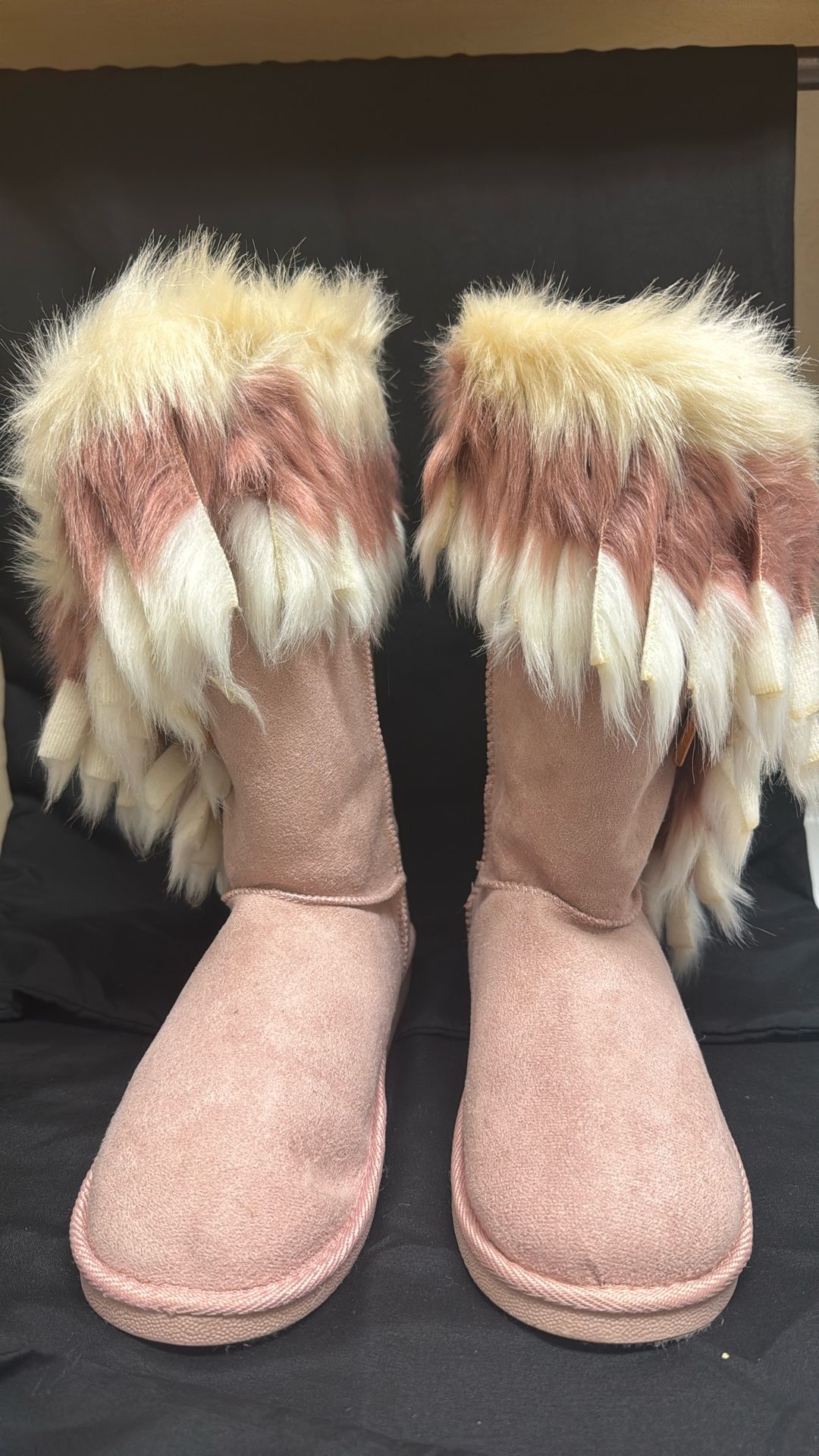 Pink Fur Boots