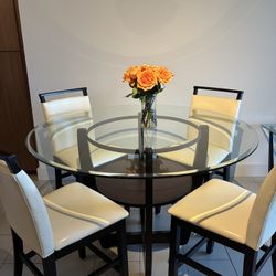 Dinning Table with 4 Cream Chairs