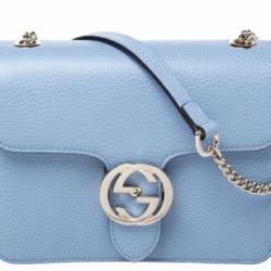 Authentic Gucci Baby Blue Interlocking G Chain Bag – Rare Color