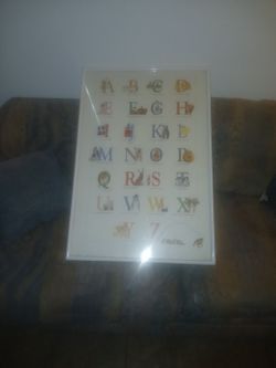 Anne Geddes framed baby alphabet poster