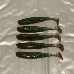 Green/Red-Glitter Paddle Tail Swimbait