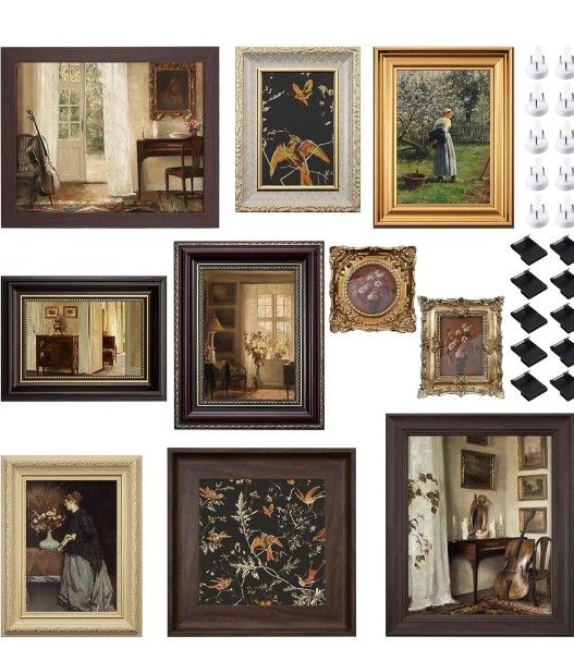 10 Pack Vintage Picture Frames for Wall or Tabletop Display Ornate Vintage Picture Frames Vintage Wall Art for Gallery