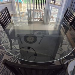 Glass Table With 4 Chairs